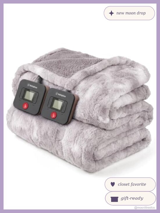 Other - Heated Blanket Queen Faux Fur Fleece Electric Dual Control 10 Heat Levels